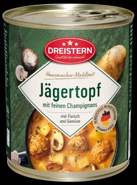 Dreistern Jgertopf - Fleischbllchen in Jgersauce mit Kartoffeln 800gr Dose