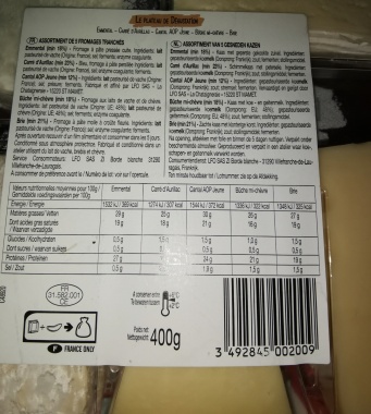 Le Plateau de Degustation / Kseplatte  - 5 Sorten Fromage de France- 400gr