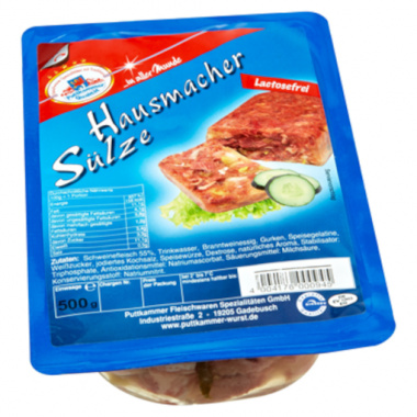 Puttkammer Hausmacher Kopfslze, aus Schweinefleisch 500 g Packung